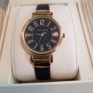 Anne Klein Navy Leather Watch NWT
